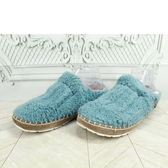 LL Bean Aqua Knit Slip On Wicked Good Fleece Lined Cozy Slippers Size 8 M - Picture 9 of 9